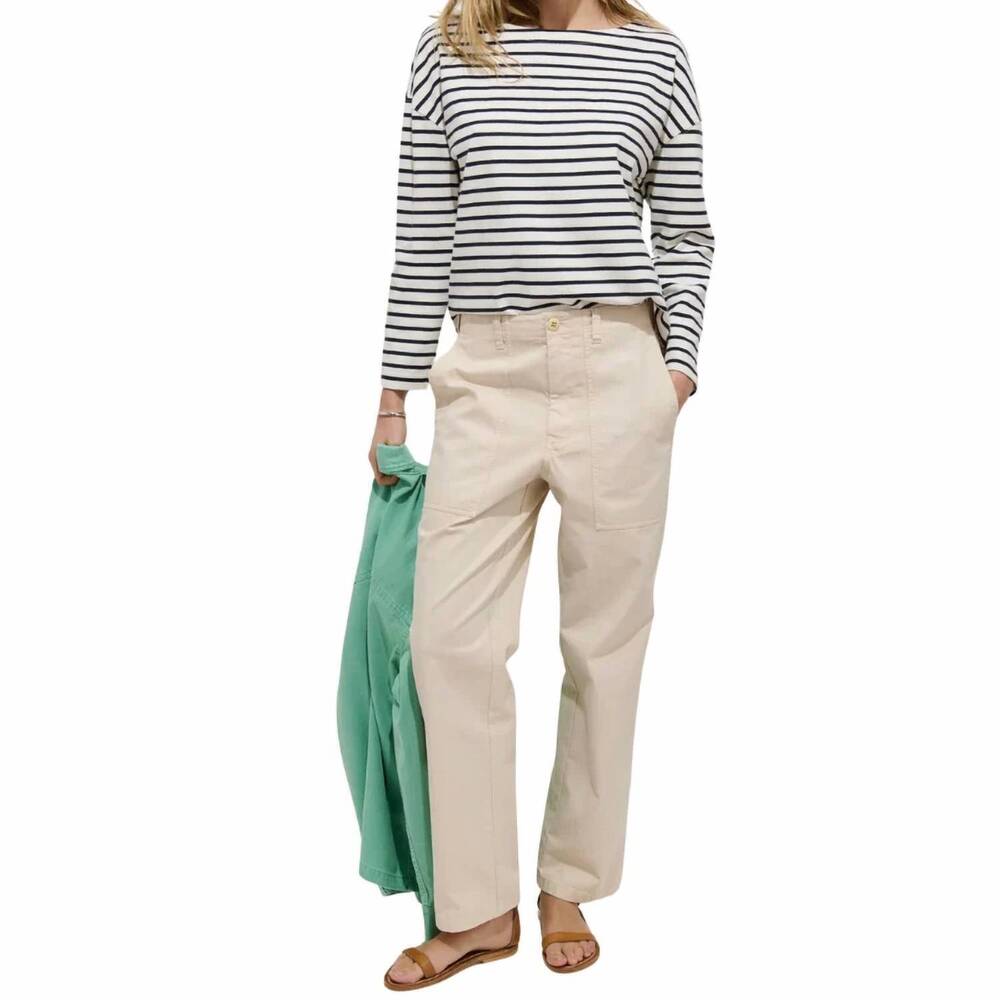 NEW ALEX MILL avignon boatneck tee in ivory/navy